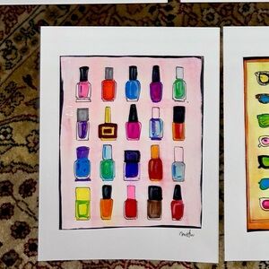 Nail polish popart watercolor & ink print of my art 8.5x11in signed & numbered